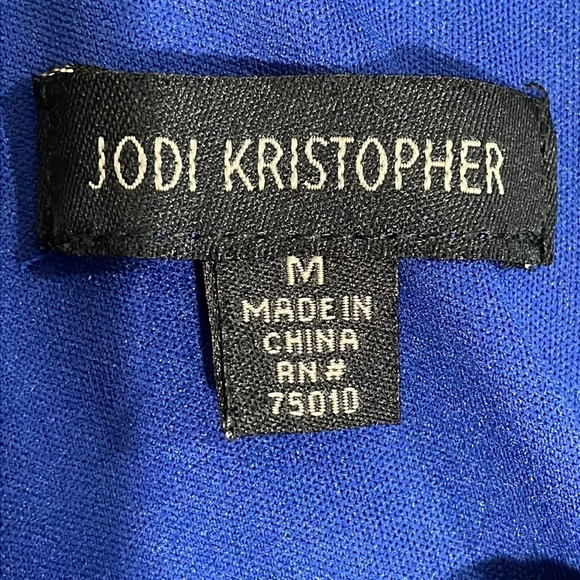 NWOT Jodi Kristopher Blue Floral Cold Shoulder Shift Dress M - Picture 12 of 15